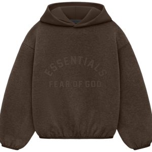 Fear of God Essentials Kids Fleece Brown Hoodie